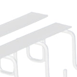 Kitchen Utensil Holder Hanger Iron Double Row Hook Spoon Shovel Shelving for Restaurant White - Low Angle