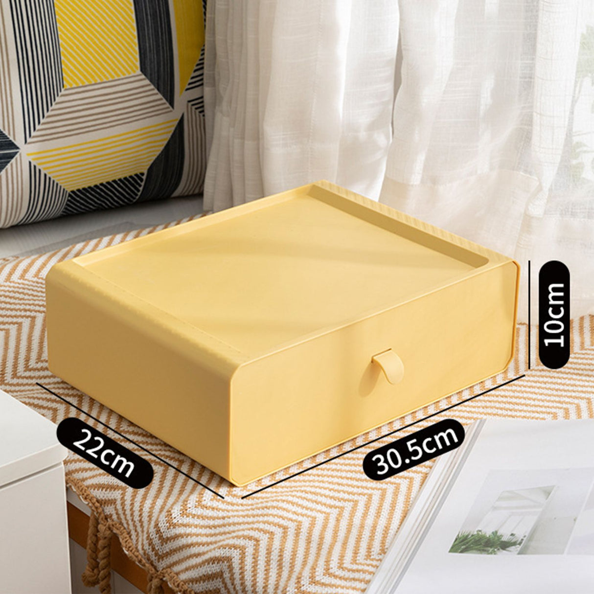 Underwear Storage Box Plastic 15 Grid Compartment Drawer Desktop Accessories for Socks Bras Yellow