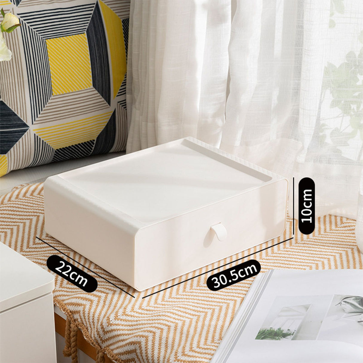 Underwear Storage Box Plastic 15 Grid Compartment Drawer Desktop Accessories for Socks Bras White