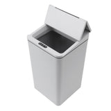 Desktop Sensor Trash Can USB Charging Foldable Lid 9L Intelligent Induction Garbage Bin for Bedroom Bathroom Office Grey - Low Angle
