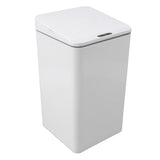 Desktop Sensor Trash Can USB Charging Foldable Lid 9L Intelligent Induction Garbage Bin for Bedroom Bathroom Office White - Rear View