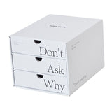 Desk Organizer with Drawer Corrugated Paper 3 Tier Desktop Storage Box for Home Dorm Office White - Front View