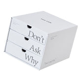 Desk Organizer with Drawer Corrugated Paper 3 Tier Desktop Storage Box for Home Dorm Office White