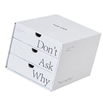 Desk Organizer with Drawer Corrugated Paper 3 Tier Desktop Storage Box for Home Dorm Office White