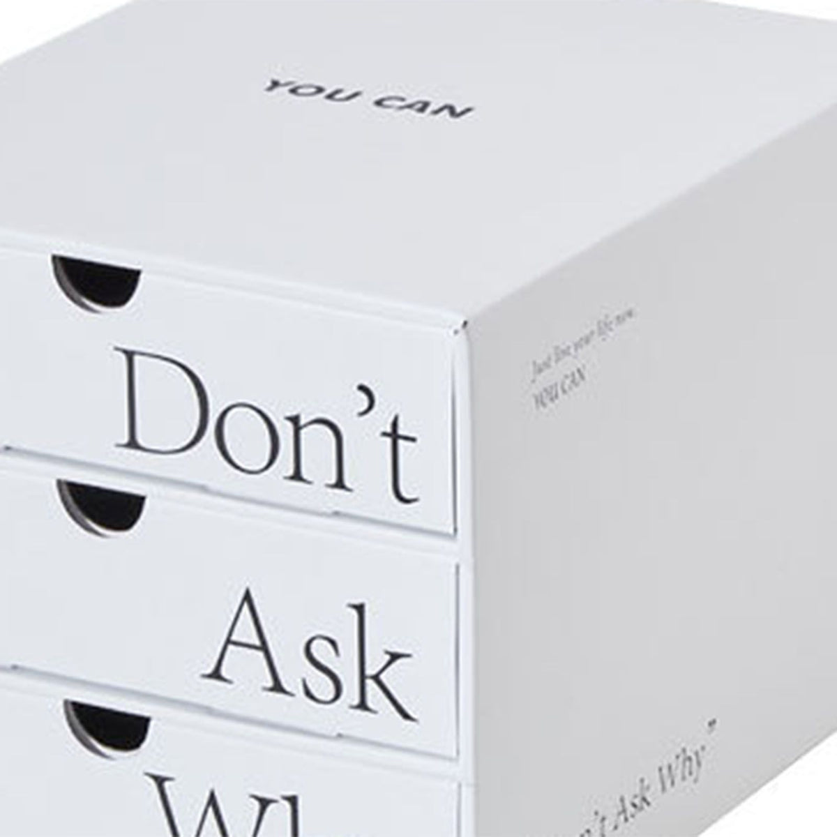 Desk Organizer with Drawer Corrugated Paper 3 Tier Desktop Storage Box for Home Dorm Office White