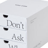 Desk Organizer with Drawer Corrugated Paper 3 Tier Desktop Storage Box for Home Dorm Office White