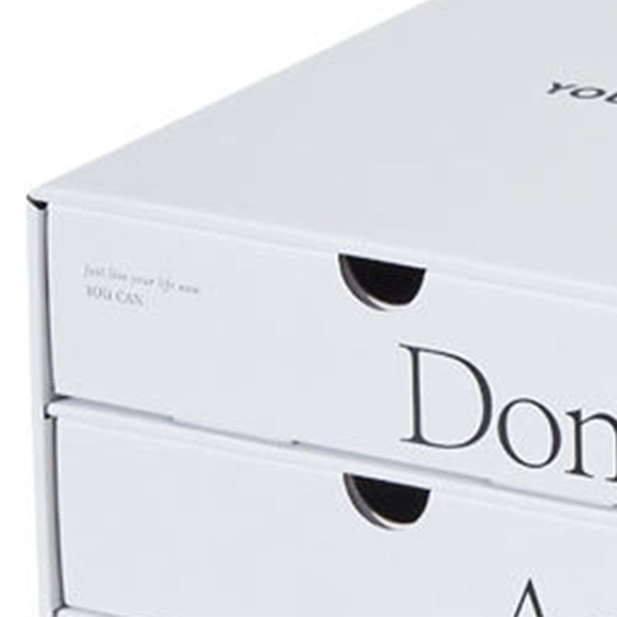 Desk Organizer with Drawer Corrugated Paper 3 Tier Desktop Storage Box for Home Dorm Office White