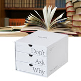 Desk Organizer with Drawer Corrugated Paper 3 Tier Desktop Storage Box for Home Dorm Office White