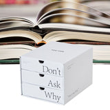 Desk Organizer with Drawer Corrugated Paper 3 Tier Desktop Storage Box for Home Dorm Office White - Extra Image