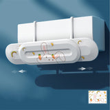 AC Conditioner Windshield 74 to 97cm Adjustable Universal Deflector Wind Cooled Baffle Air Wing Air Baffle with Stickers Windshield Plus Bunny Stickers