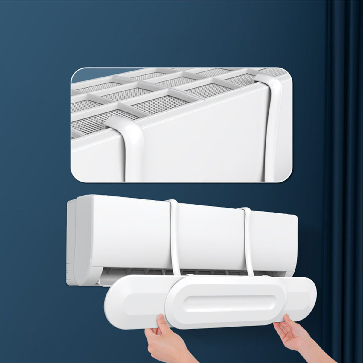 AC Conditioner Windshield 74 to 97cm Adjustable Universal Deflector Wind Cooled Baffle Air Wing Air Baffle with Stickers Windshield Plus Bunny Stickers