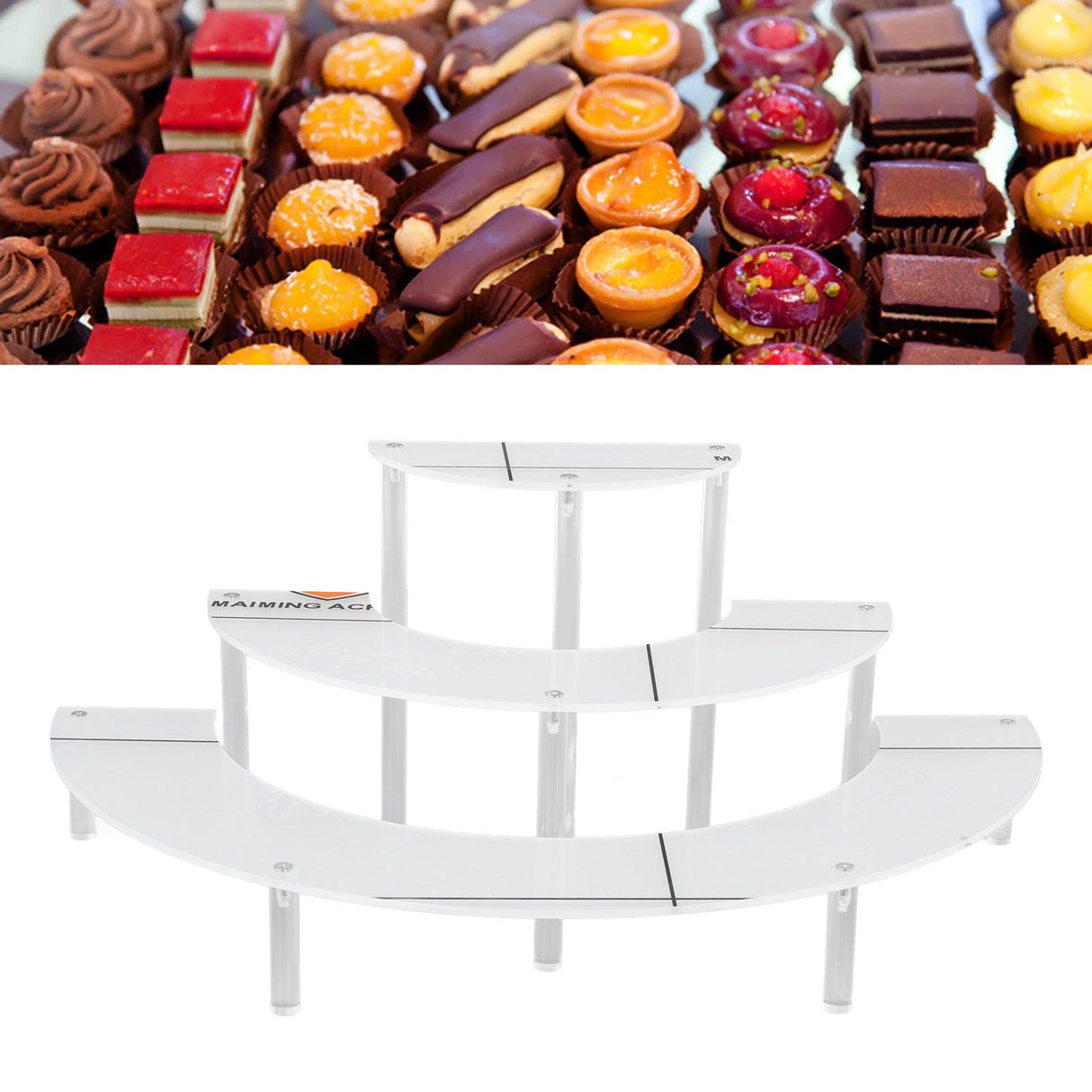 Acrylic Display Stand Transparent 3 Tiered Product Food Dessert Stand Round Display Riser Detachable Display Shelf for Home Restaurant Office Store