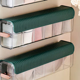 Wall Underwear Organizer Detachable Dustproof Moistureproof Wall Mount Drawer Organizer for Bedroom Home Blackish Green