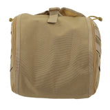 Camping Helmet Bag Canvas Scratch Prevention Adjustable Helmet Storage Bag For Hard Hats Helmet Khaki - Top-Down View
