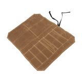 Camping Utensil Bag Canvas Cookware Knife Storage Bag Portable Tools Travel Bag for Outdoor BBQ Khaki - 45-Degree Angle