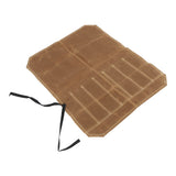 Camping Utensil Bag Canvas Cookware Knife Storage Bag Portable Tools Travel Bag for Outdoor BBQ Khaki