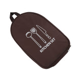 Camping Utensil Bag Canvas Cookware Knife Storage Bag Portable Tools Travel Bag for Outdoor BBQ Brown