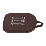 Camping Utensil Bag Canvas Cookware Knife Storage Bag Portable Tools Travel Bag for Outdoor BBQ Brown
