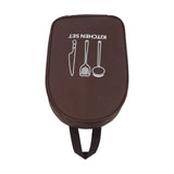 Camping Utensil Bag Canvas Cookware Knife Storage Bag Portable Tools Travel Bag for Outdoor BBQ Brown