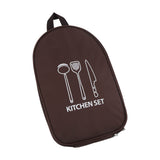 Camping Utensil Bag Canvas Cookware Knife Storage Bag Portable Tools Travel Bag for Outdoor BBQ Brown