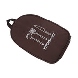 Camping Utensil Bag Canvas Cookware Knife Storage Bag Portable Tools Travel Bag for Outdoor BBQ Brown