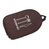 Camping Utensil Bag Canvas Cookware Knife Storage Bag Portable Tools Travel Bag for Outdoor BBQ Brown - Extra Image