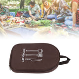Camping Utensil Bag Canvas Cookware Knife Storage Bag Portable Tools Travel Bag for Outdoor BBQ Brown