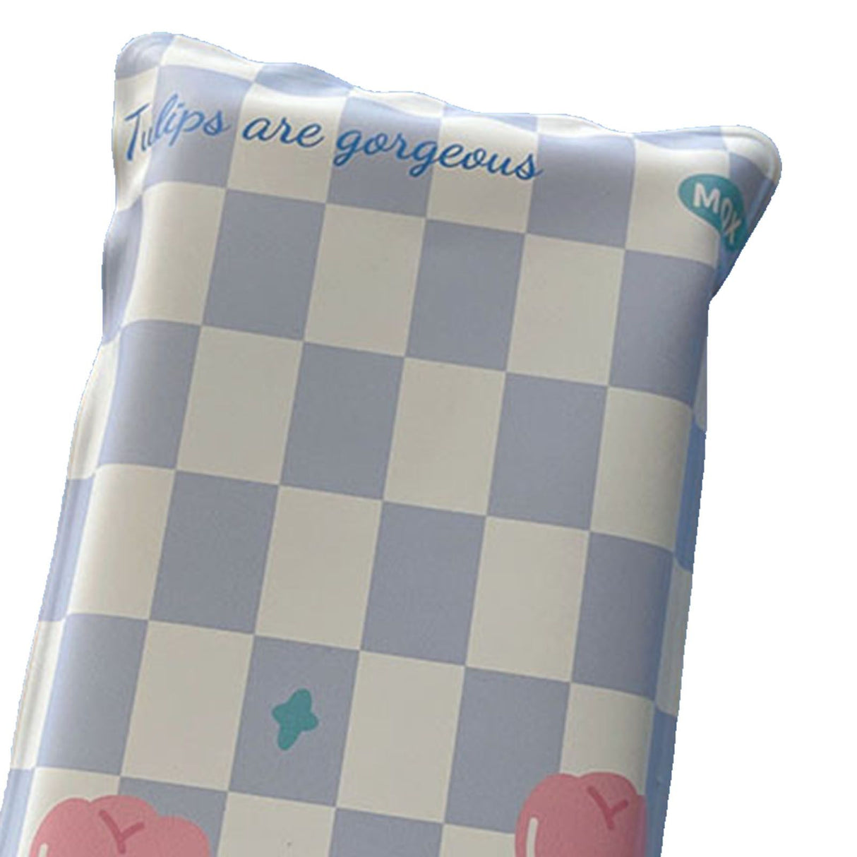Water Filling Ice Pillow Multifunctional Summer Cartoon Cooling Cushion Mat Chair Pad for Children Blue Plaid Tulips