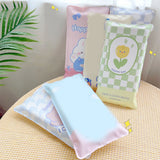 Water Filling Ice Pillow Multifunctional Summer Cartoon Cooling Cushion Mat Chair Pad for Children Blue Plaid Tulips