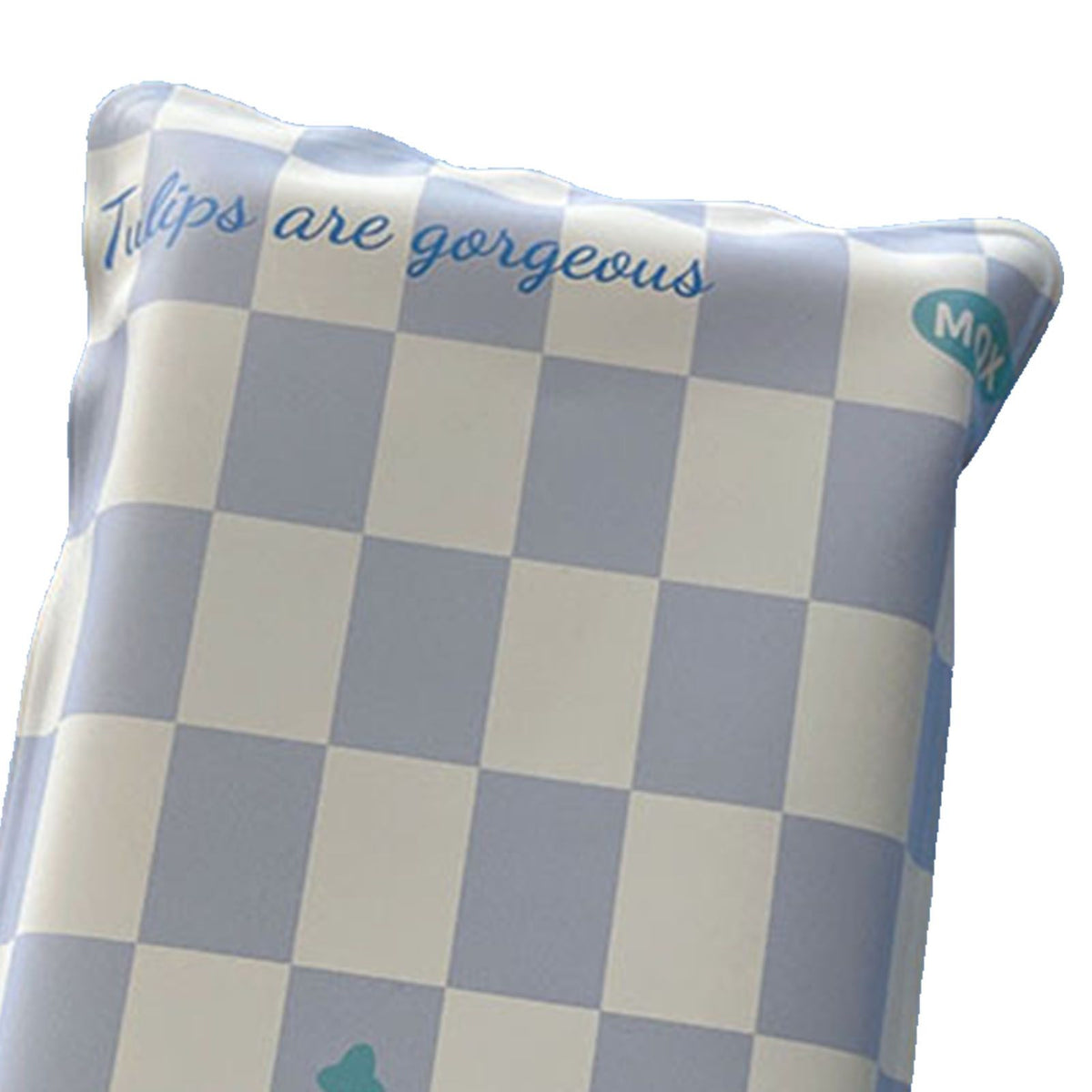 Water Filling Ice Pillow Multifunctional Summer Cartoon Cooling Cushion Mat Chair Pad for Children Blue Plaid Tulips