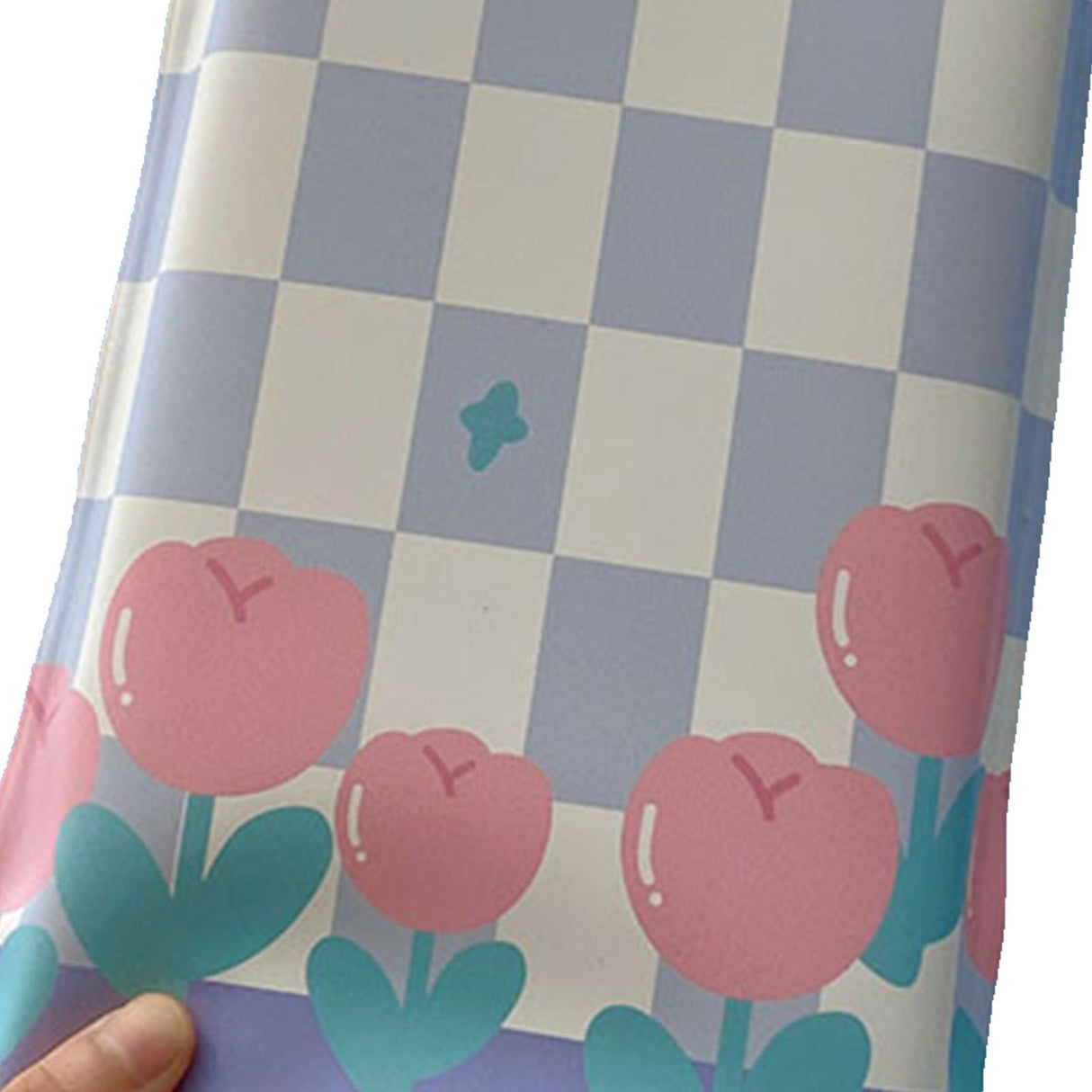 Water Filling Ice Pillow Multifunctional Summer Cartoon Cooling Cushion Mat Chair Pad for Children Blue Plaid Tulips