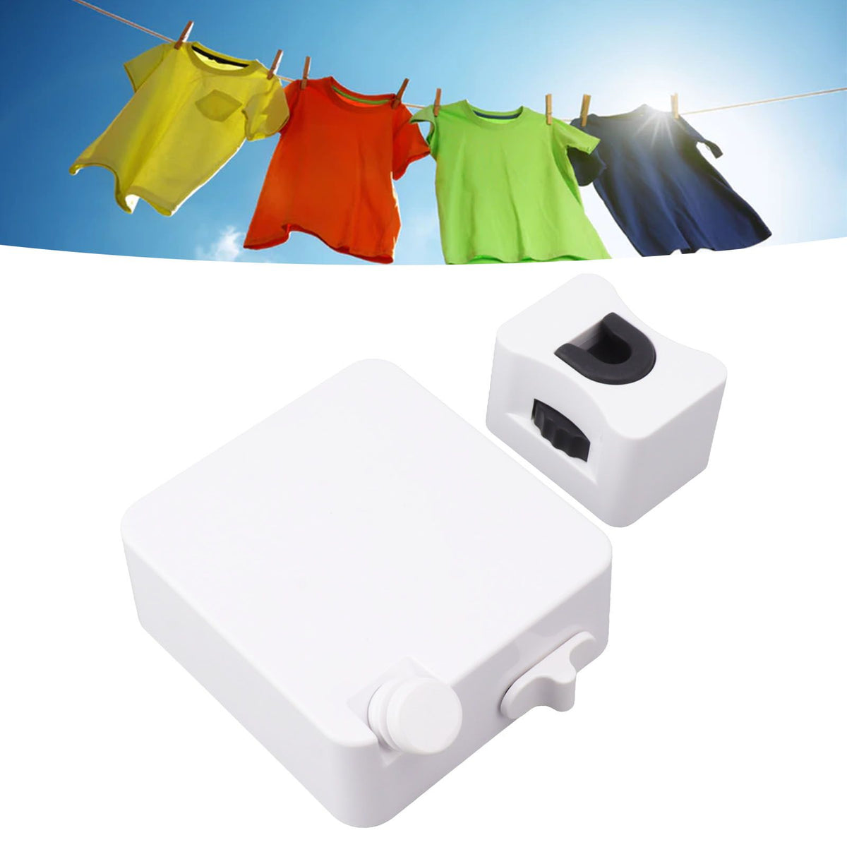 Retractable Clothesline Heavy Duty 304 Stainless Steel Adjustable Retracting Clothes Line Clothes Drying Rope 9026W White