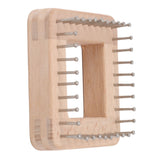 Mini Square Knitting Tool with Hooks Wooden Crochet Board for Weaving Mat Hairband Blanket Sock 10x10cm