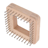 Mini Square Knitting Tool with Hooks Wooden Crochet Board for Weaving Mat Hairband Blanket Sock 10x10cm - Extra Image