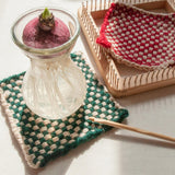 Mini Square Knitting Tool with Hooks Wooden Crochet Board for Weaving Mat Hairband Blanket Sock 10x10cm - Extra Image