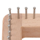 Mini Square Knitting Tool with Hooks Wooden Crochet Board for Weaving Mat Hairband Blanket Sock 10x10cm - Extra Image