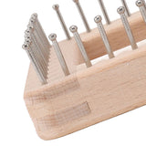 Mini Square Knitting Tool with Hooks Wooden Crochet Board for Weaving Mat Hairband Blanket Sock 10x10cm