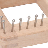 Mini Square Knitting Tool with Hooks Wooden Crochet Board for Weaving Mat Hairband Blanket Sock 10x10cm - Extra Image