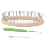 Knitting Loom Wooden Round Pocket Knitting Board DIY Weaving Craft Tool with Loom Pock Tool and Needle for Scarves Socks