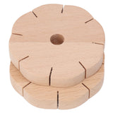 2Pcs Beading Cord Disc Wooden Round DIY Bracelet Braiding Plate Weaving Board Tools - Side View