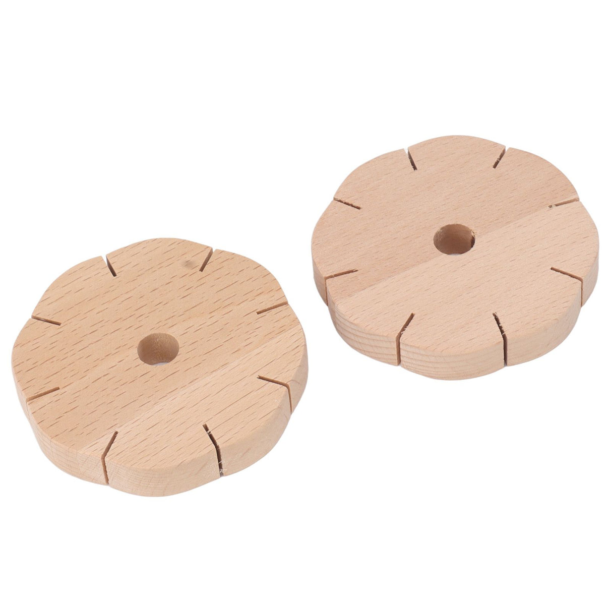 2Pcs Beading Cord Disc Wooden Round DIY Bracelet Braiding Plate Weaving Board Tools