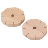 2Pcs Beading Cord Disc Wooden Round DIY Bracelet Braiding Plate Weaving Board Tools
