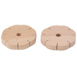 2Pcs Beading Cord Disc Wooden Round DIY Bracelet Braiding Plate Weaving Board Tools - Low Angle