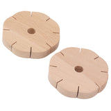2Pcs Beading Cord Disc Wooden Round DIY Bracelet Braiding Plate Weaving Board Tools