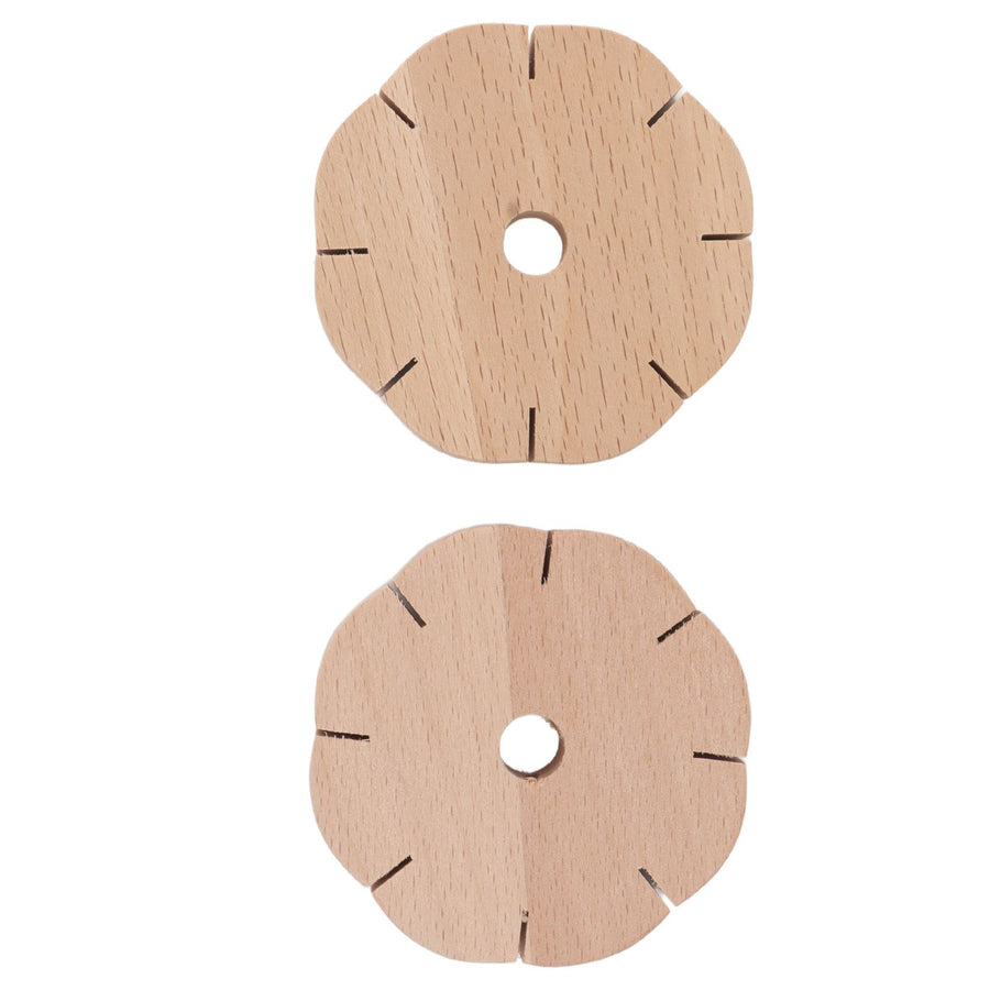 2Pcs Beading Cord Disc Wooden Round DIY Bracelet Braiding Plate Weaving Board Tools
