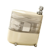 Desktop Storage Box 3 Tier Rotating Divided Organizer for Jewelry Data Cable Cosmetic Cream White - Front View