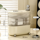 Desktop Storage Box 3 Tier Rotating Divided Organizer for Jewelry Data Cable Cosmetic Cream White