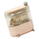 Desktop Storage Box 3 Tier Rotating Divided Organizer for Jewelry Data Cable Cosmetic Cream Pink - Top-Down View