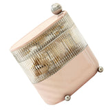 Desktop Storage Box 3 Tier Rotating Divided Organizer for Jewelry Data Cable Cosmetic Cream Pink
