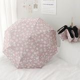 Automatic Umbrella Small Flower Style Umbrella Sunshade UV Protection Folding Umbrella Sun Rain Waterproof Umbrella - 45-Degree Angle